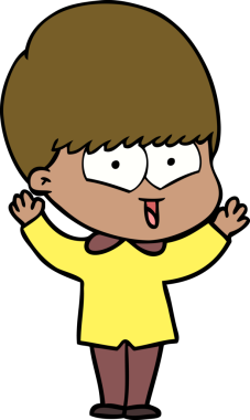 Bir insan tarafından çizilmiş mutlu çocuk çizgi filmi.