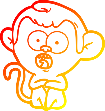 Bir insan tarafından çizilmiş bir çizgi filmin sıcak gradyan çizimi.