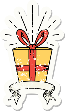 Bir insan tarafından çizilmiş dövme stili eski bir çıkartma.