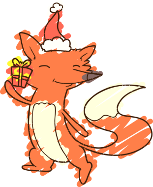 Bir insan tarafından çizilmiş Noel Tilkisi Tebeşiri