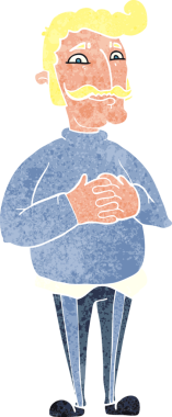 Bir insan tarafından çizilmiş bıyıklı adam.