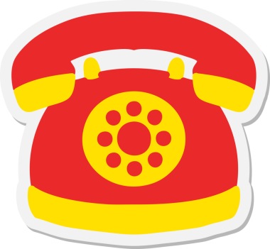 Bir insan tarafından çizilmiş eski tarz telefon etiketi