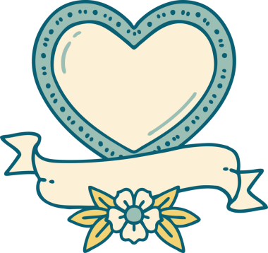 Bir insan tarafından çizilmiş kalp ve bayrağın ikonik dövme şekli