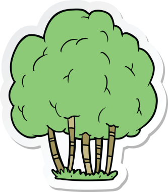 Bir insan tarafından çizilmiş karikatür ağacının çıkartması.