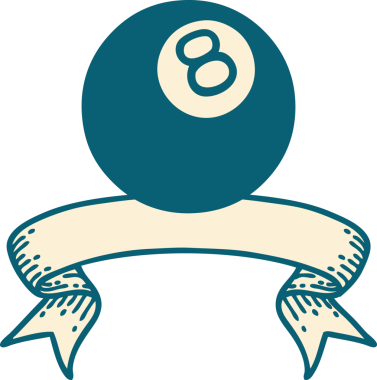 Bir insan tarafından çizilmiş 8 toplu geleneksel dövme.