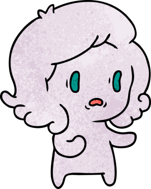 Bir insan tarafından çizilmiş kawai korkunç hayaletinin serbest çizimi.