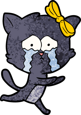 Bir insan tarafından çizilmiş çizgi film kedisi.