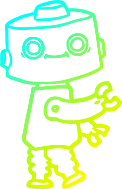 Bir insan tarafından çizilmiş soğuk gradyan robot çizimi