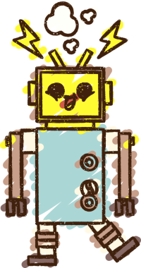 Bir insan tarafından çizilen robot tebeşiri.