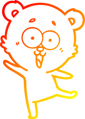 Bir insan tarafından çizilmiş gülen oyuncak ayının sıcak çizgi çizimi.