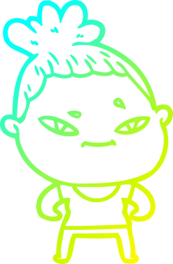 Bir insan tarafından çizilmiş bir karikatür kadın çizimi.