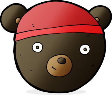 bir insan tarafından çizilmiş siyah ayı yüzü.