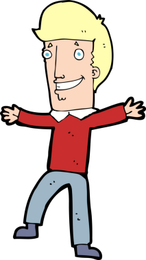 Bir insan tarafından çizilmiş mutlu bir adam.