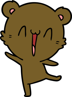 Bir insan tarafından çizilmiş mutlu ayı karikatürü