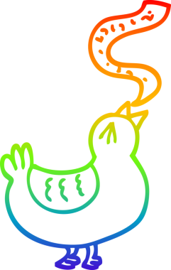 Bir insan tarafından çizilmiş çizgi film kuşunun gradyan çizimi