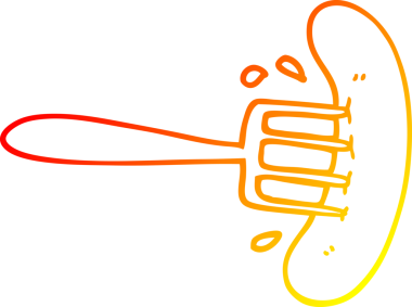 Bir insan tarafından çizilmiş bir sosislinin sıcak çizgi çizimi