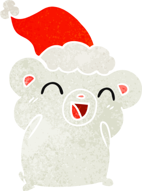 Bir insan tarafından çizilmiş Kawaii kutup ayısının eski bir karikatürü.