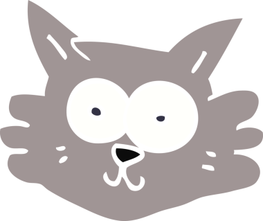 Bir insan tarafından çizilmiş karalama kedi yüzü.