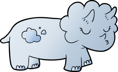 bir insan tarafından çizilmiş triceratops çizgi filmi