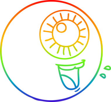 gökkuşağı gradyan çizgi çizimi bir insan tarafından çizilmiş bir çizgi göz.