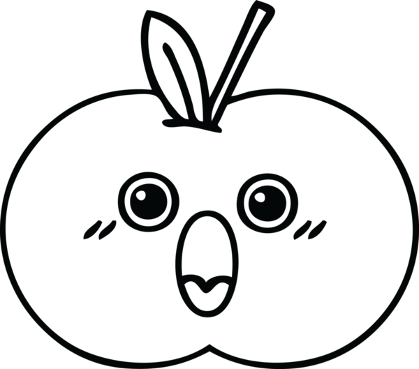 Bir insan tarafından çizilmiş kırmızı elma çizimi.
