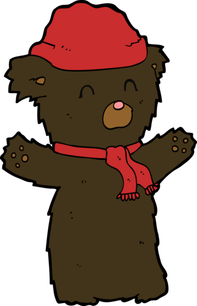 Bir insan tarafından çizilmiş şirin siyah ayı.