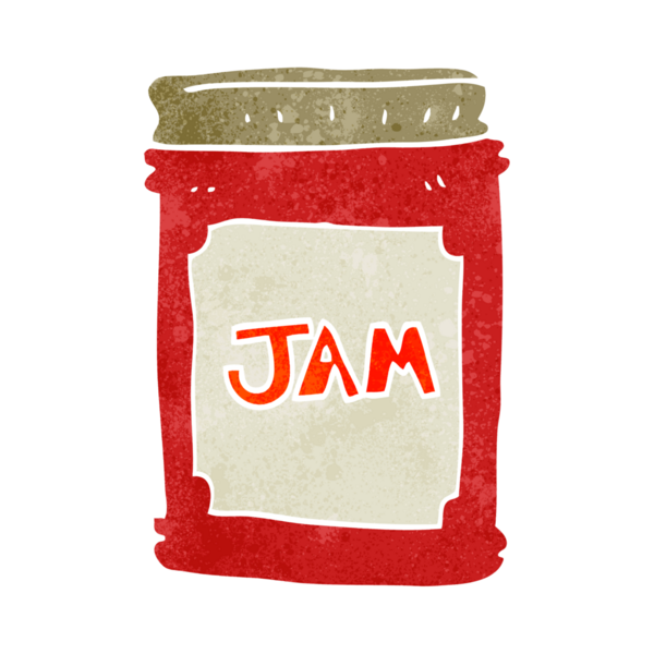 Bir insan tarafından çizilmiş serbest çizgi film reçel kavanozu.