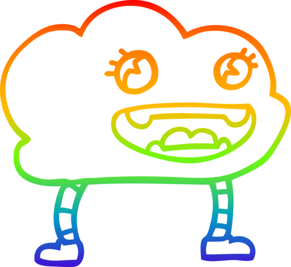 Bir insan tarafından çizilmiş gökkuşağı gradyan çizgi çizimi.