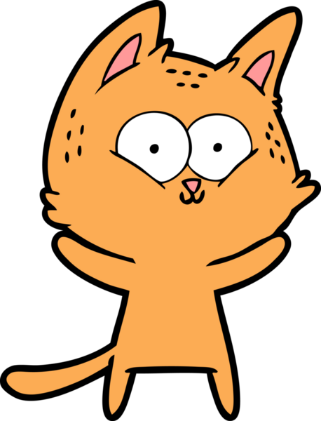 Bir insan tarafından çizilmiş çizgi film kedisi.