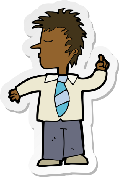 Çizgi film karakterinin çıkartması bir insan tarafından çizilmiş.