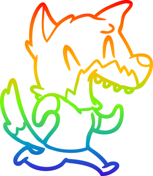 Gökkuşağı gradyan çizgisi bir insan tarafından çizilen gülen tilkinin çizimi