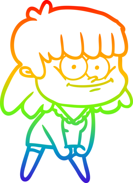 Bir insan tarafından çizilmiş gülümseyen bir karikatür çizimi.