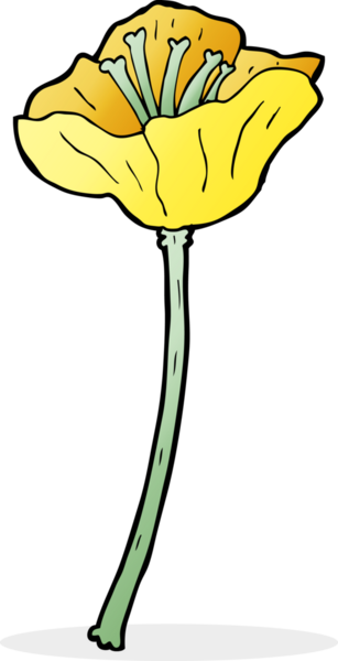 Bir insan tarafından çizilmiş karikatür çiçeği