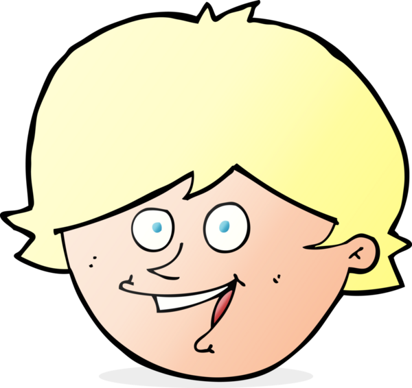 Bir insan tarafından çizilmiş mutlu çocuk yüzü.