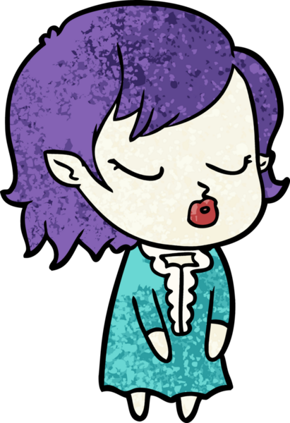 Bir insan tarafından çizilmiş şirin vampir kız çizgi filmi.