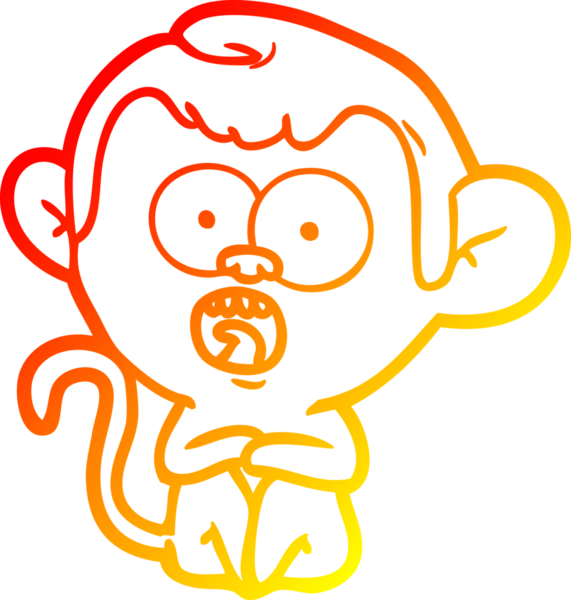 Bir insan tarafından çizilmiş bir çizgi filmin sıcak gradyan çizimi.