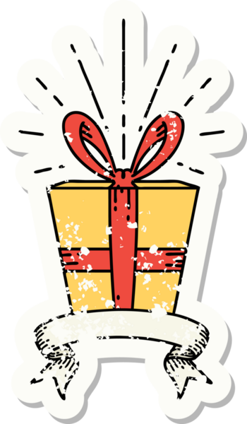 Bir insan tarafından çizilmiş dövme stili eski bir çıkartma.