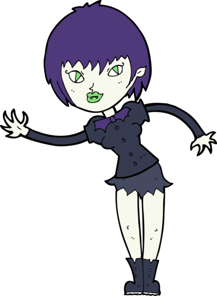 Bir insan tarafından çizilmiş vampir kız.