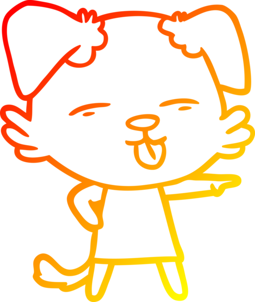 İnsan tarafından çizilmiş bir çizgi film köpeğinin sıcak çizgi çizimi.