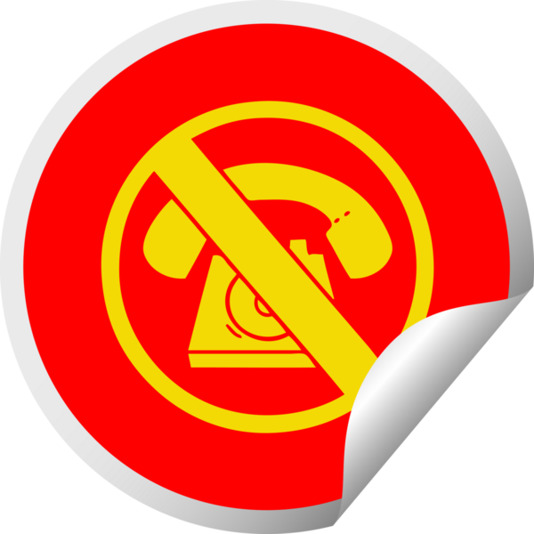 Telefonsuz bir insan tarafından çizilmiş dairesel kabuk soyma etiketi.