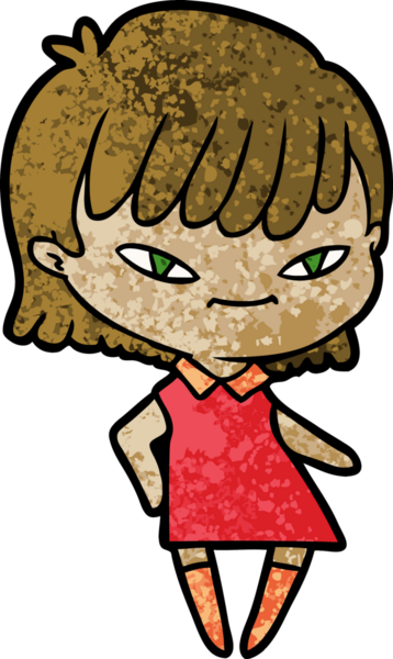 Bir insan tarafından çizilmiş karikatür kadın.