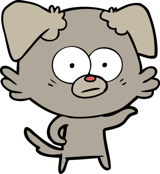 Bir insan tarafından çizilmiş sinirli köpek çizgi filmi.