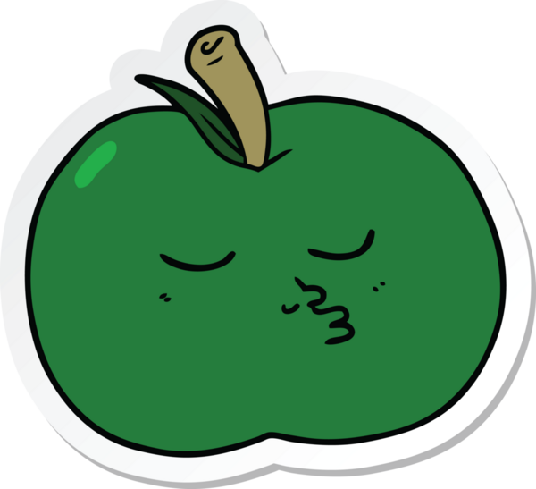 Bir insan tarafından çizilmiş yüksek kaliteli bir elmanın çıkartması.