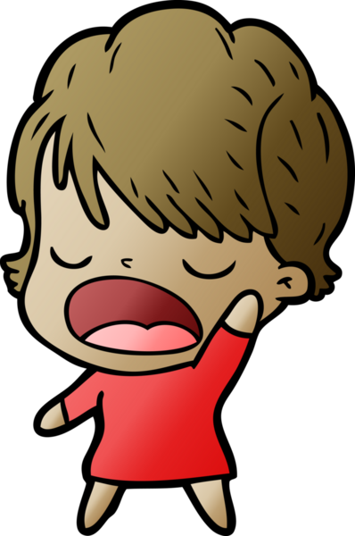 Bir insan tarafından çizilmiş bir karikatür kadın konuşuyor.