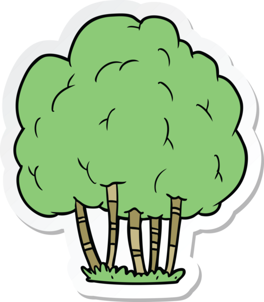 Bir insan tarafından çizilmiş karikatür ağacının çıkartması.