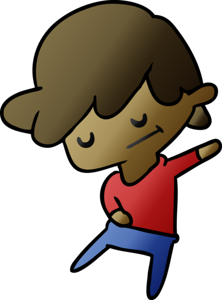 Bir insan tarafından çizilmiş bir kawaii 'nin gradyan çizimi.