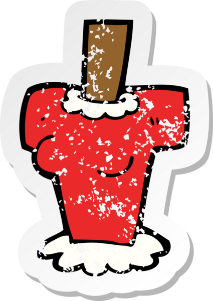 Bir insan tarafından çizilmiş bir karikatür kadın vücudunun gerilimli etiketi.