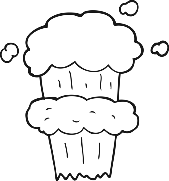 Bir insan tarafından çizilmiş siyah beyaz çizgi film duman patlaması