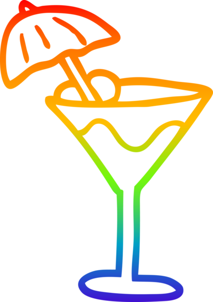 gökkuşağı gradyan çizgisi bir insan tarafından çizilmiş bir martini içeceği.