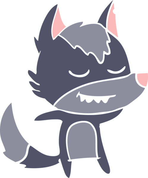 Bir insan tarafından çizilmiş düz renkli çizgi film kurdu.